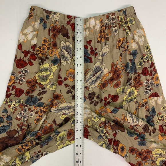 Natural Life Bohemian Tiered Floral Maxi Skirt Elastic Boho Wide Leg Pants SZ M - Picture 14 of 15
